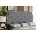 thumbnail image 3 of Baxton Studio Shanti Gray Fabric and Walnut Brown Wood Queen Size Headboard, 3 of 19