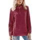 thumbnail image 3 of Sudadera con capucha para mujer Sudadera con capucha de color sólido Manga larga Cuello con cremallera Top suelto informal de otoño, Rojo vino, L tholdsy AP003716-23, 3 of 7