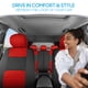 thumbnail image 2 of BDK PolyPro Juego completo de fundas para asientos de automóvil en rojo sobre negro, fundas para asientos delanteros y traseros divididos, accesorios fáciles de instalar para automóviles, camionetas,, 2 of 9
