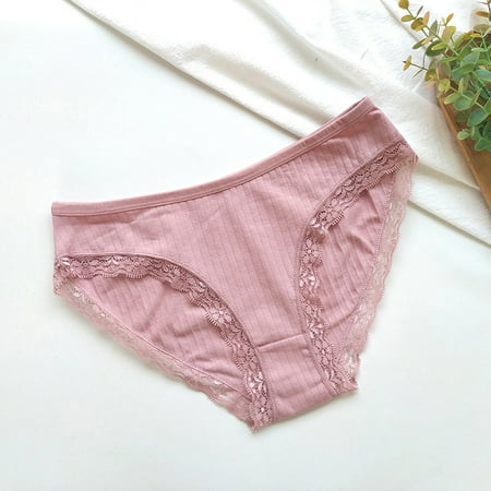 Rapid Savings: Pack of Panties  Ropa Interior de Mujer de Algodón  Women s Lace Sexy Solid Color Underwear SOPATENOR Pink M