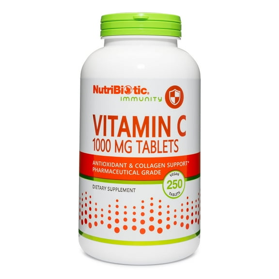 NutriBiotic Vitamin C 1000 Mg Tablets, 250 Count