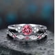 thumbnail image 1 of Anillo de moda con circonitas para mujer, anillo de dos piezas con microesmeralda, joyería, 1 of 6