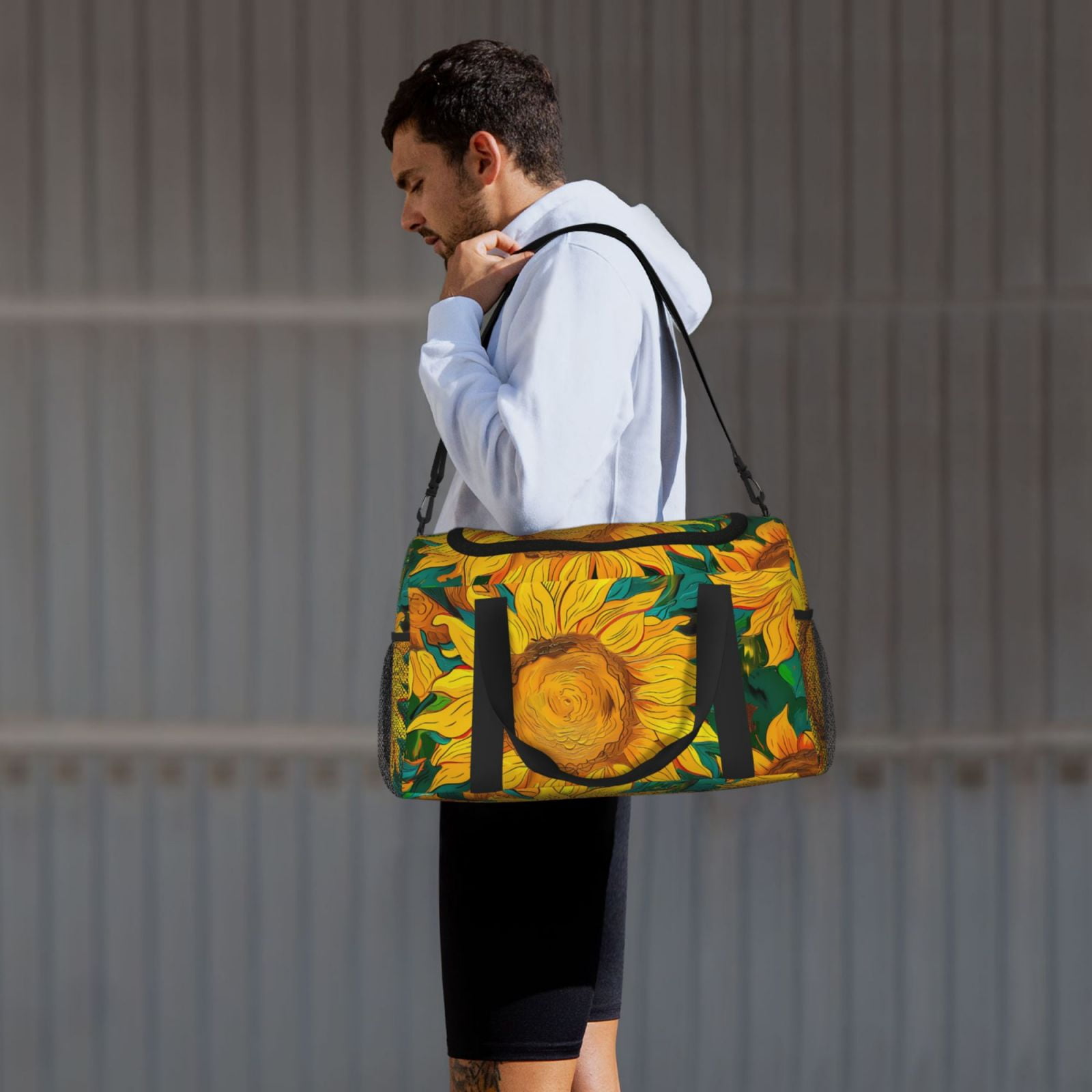 Fuzoiu Vibrant Sunflower Painting Print Travel Duffle Bag,Carry On Tote Bags,Duffel Bag,Sport Gym Bag, Hospital Bag for Labor and Delivery, Overnight Bag,Luggage Bag