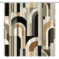 thumbnail image 2 of Abstract Arch Lines Shower Curtain Black Grey Brown Geometric Line Mid Century Art Board Fabric Bathroom Decor Curtain with Hooks-72"W x 78"L (Pack of 1), 2 of 7