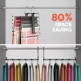 thumbnail image 3 of Black Space Saving Pants Hangers 4 Pack, 6 Layer Jeans Hangers and Closet Organizer for Jeans, Scarves, Skirts, Multi-Layer Hanger with Anti-Slip Coating & Stopper, Stainless Steel, 3 of 4