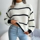thumbnail image 2 of Lantern Sleeve Knitwear, Machine Washable Striped Knitwear Breathable Easy To Pair For Autumn Winter ANGGREK JB1711, 2 of 7