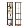thumbnail image 4 of Furinno TURN-N-TUBE 5-Tier Corner Bookshelf Set of 2 with Open Storage Shelves, Light Cherry, 4 of 4