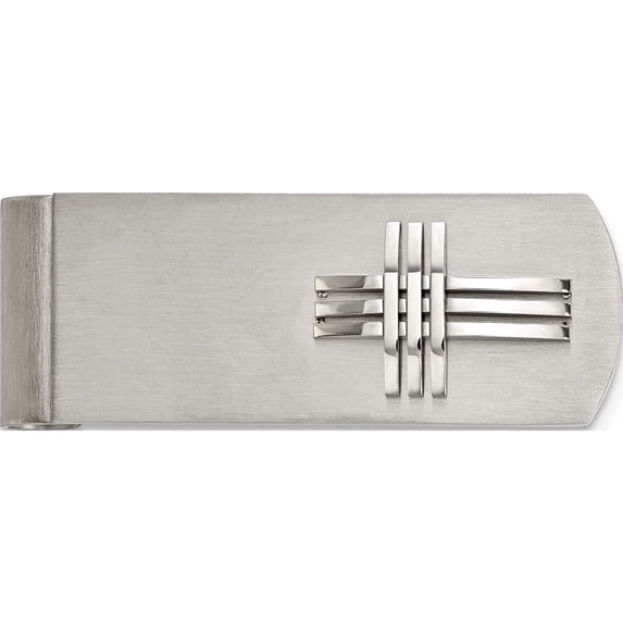 Stainless Steel Brushed And Polished Cross Money Clip (52.02 X 19) Made In China srm184