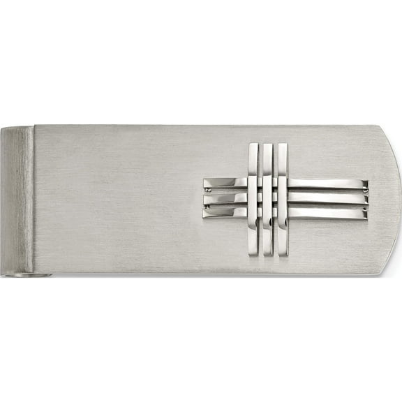 Stainless Steel Brushed And Polished Cross Money Clip (52.02 X 19) Made In China srm184