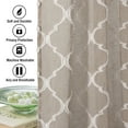 thumbnail image 5 of PrimeBeau Mosaic Lantern Embroidery Linen Mixed Grommet Draper, Light Filtering Privacy Sheer (Pair of 2, 52 by 63 inch, Taupe), 5 of 7