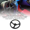 thumbnail image 3 of 14in Car Racing Steering Wheel PVC Aluminum Universal Carbon Fiber Look Auto Sport Drifting Deep Dish Steering Wheel with Horn Button for 6 Hole Hub Adapter, 3 of 7