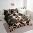thumbnail image 4 of Homewish Bohemian Aztec Triangle Twin Bedding Sets 7-Piece, Olive Southwestern Style Bedding Comforter Set, Teens Kids Women Men Reversible Sheet Sets, Luxury Bedroom Decor, 4 of 8