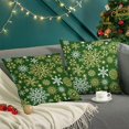 thumbnail image 7 of Pack of 2 Christmas Cozy Fleece Snowflakes Both Sides Throw Pillow Cases Cushion Covers for Couch Bed Sofa Christmas Green, 7 of 7