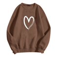 thumbnail image 1 of Chandail en Molleton Chaud pour Femmes, T-Shirt Décontracté à Manches Longues, Col Rond, Imprimé Doux, pour l'Hiver, 1 of 4