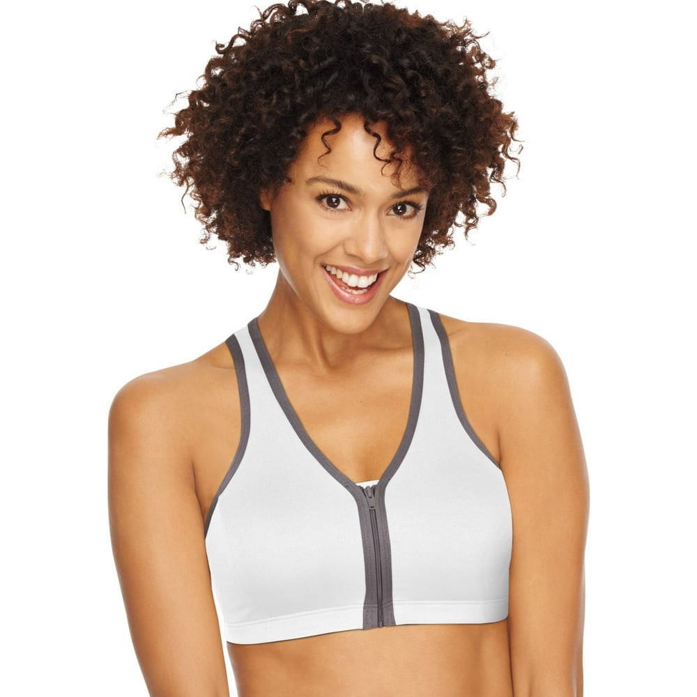 Hanes Hanes Womens ComfortFlex Fit Easy On Zip Front Wirefree Sports