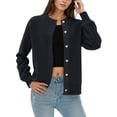thumbnail image 3 of Gyexs Cardigan Sweaters for Women Trendy Long Sleeve Open Front Button Down Jacket 2025 Fall Clothes Winter Coats (Black, Size One Size), 3 of 7
