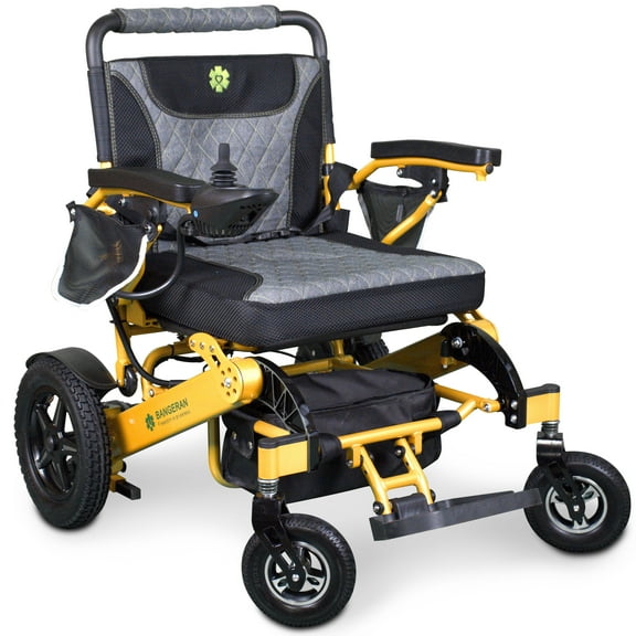 Mammoth Ergonomic Transport Electric Wheelchair Mobility Solutions - Heavy Duty Compact All Terrain Wheelchair for Adults & Elderly - Gold