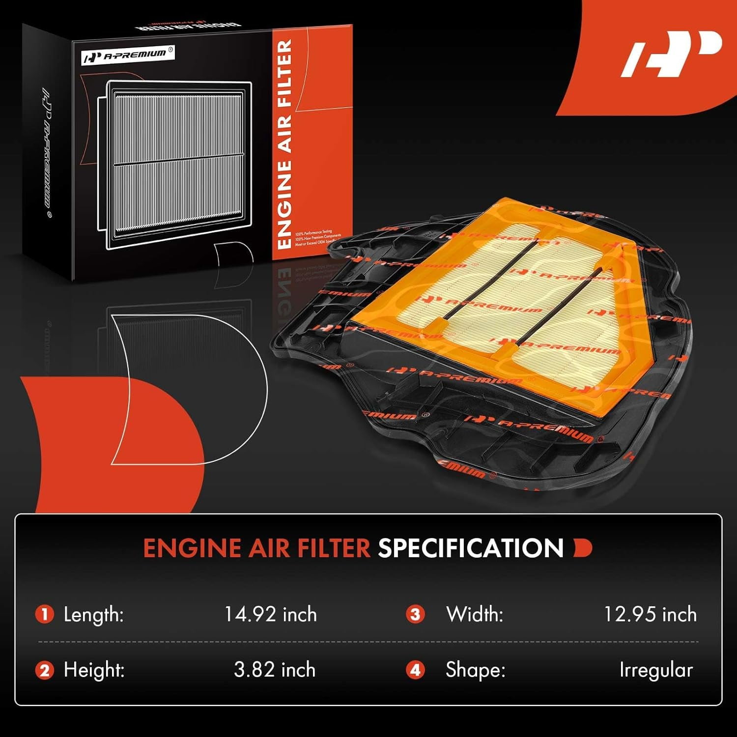 A-Premium 2-PC Engine Air Filter Compatible with BMW X5, 550i, 550i GT, 550i xDrive, 550i GT xDrive, 750i, 750i xDrive, 750Li, 750Li xDrive, X6, 650i, 650i xDrive, 650i xDrive Gran Coupe, Alpina B7
