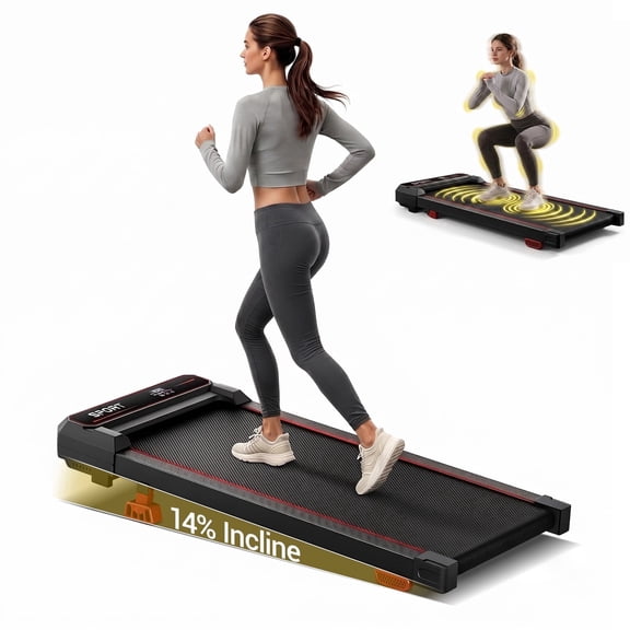 SONITU Walking Pad with Vibration Plate, 3.0HP Under Desk Treadmill for Home Office, 300 lbs Capacity with LED Display & Remote Control