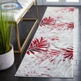 thumbnail image 2 of SAFAVIEH Skyler Bosworth Leaves Runner Rug, Grey/Red, 2' x 8', 2 of 8