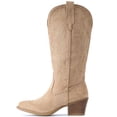 thumbnail image 3 of IUV Suede Cowboy Boots for women- Western Pointed Toe, Mid Calf Pull-On Boots, 3 of 6