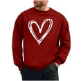 thumbnail image 2 of Timegard Valentines Sweatshirts for Men Print Loose Lightweight Long Sleeve Crewneck Pullover Tops S-3xl, 2 of 6