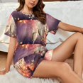 thumbnail image 4 of Fotbe 2024 New Year Conjunto de Pijama Estampado para Mujer, 2 Piezas, Ropa de Dormir con Camiseta de Manga Corta y Shorts Suaves-XX-Large, 4 of 6