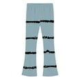 thumbnail image 5 of Ugoldhm Girls Striped Flare Pants - Elastic Waist Bell Bottom Trousers French Retro Style (5-16Y), 5 of 6