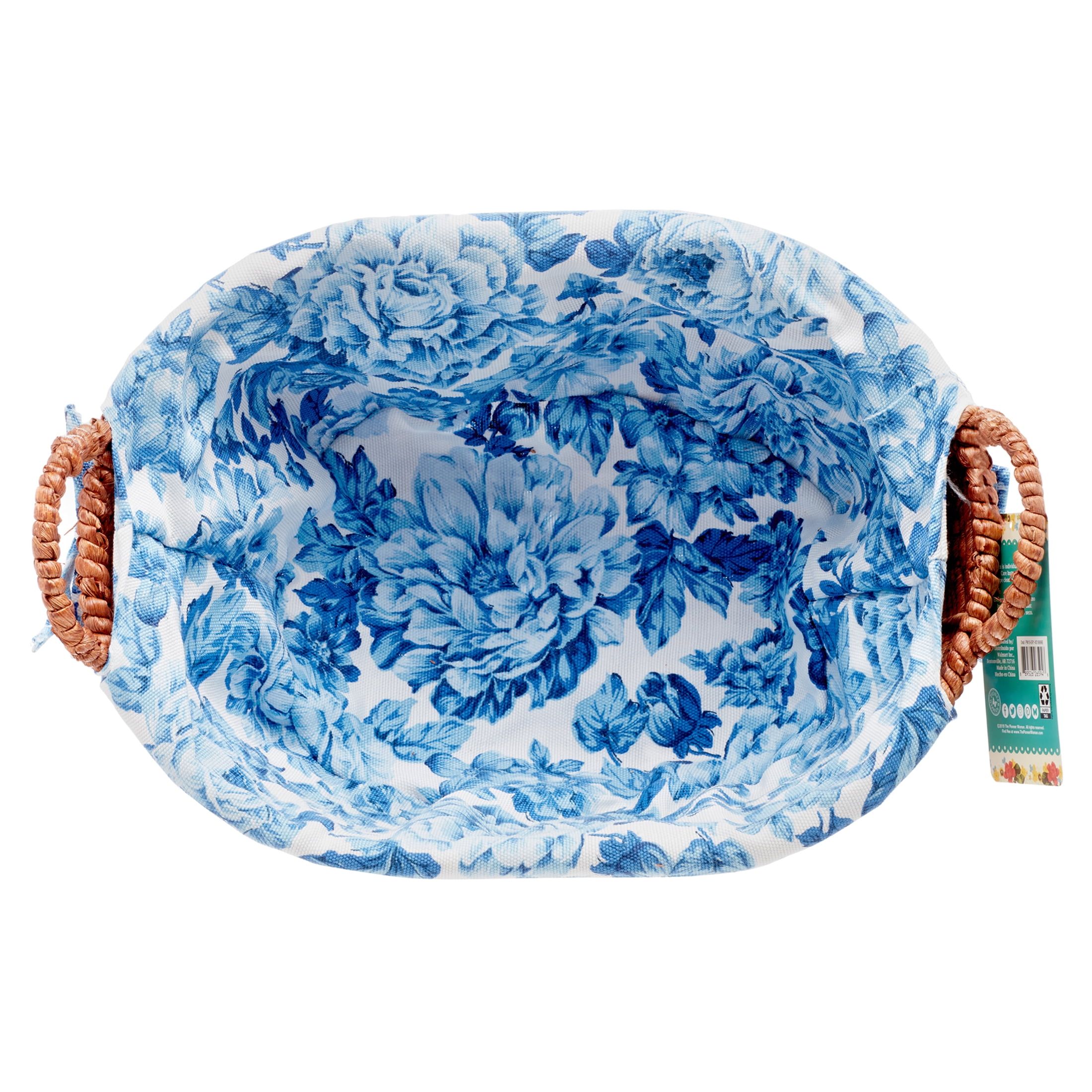Pioneer Woman Oval Blue Floral Maize Basket, Set of 3
