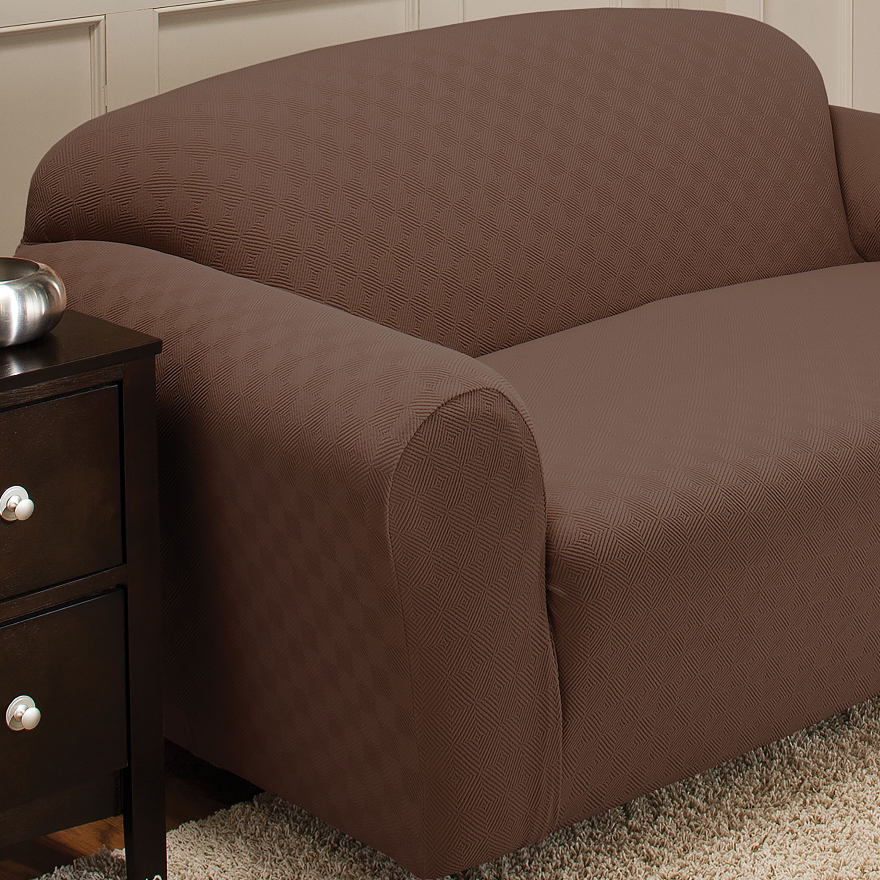 Stretch Sensations 1-Piece Stretch Newport Loveseat Slipcover, Cocoa - image 3 of 7