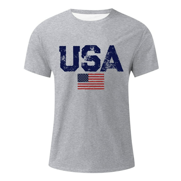 HCNTES Men's Independence Day Sherpa-Lined T-Shirt, Short Sleeve