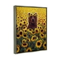 thumbnail image 3 of Happy Bear Sunflower Field Animals & Insects Painting Luster Gray Framed Art Print Wall Art, 3 of 6