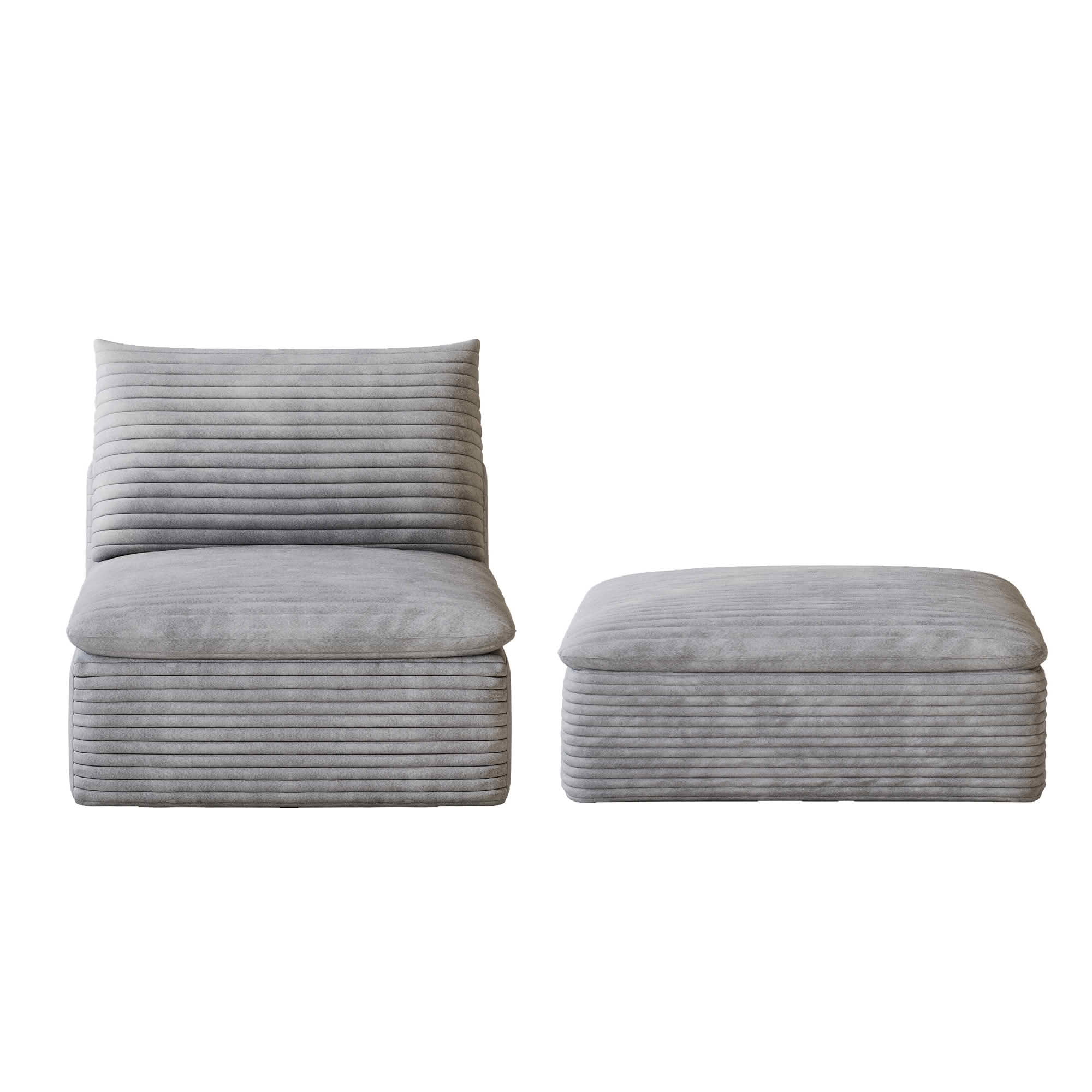 MAYEERTY Corduroy Cloud Sofa, 71" Modular Deep Seat Couch with Removable Cushion & Double-layer Structure, No Assembly Leisure Sofa for Home & Office
