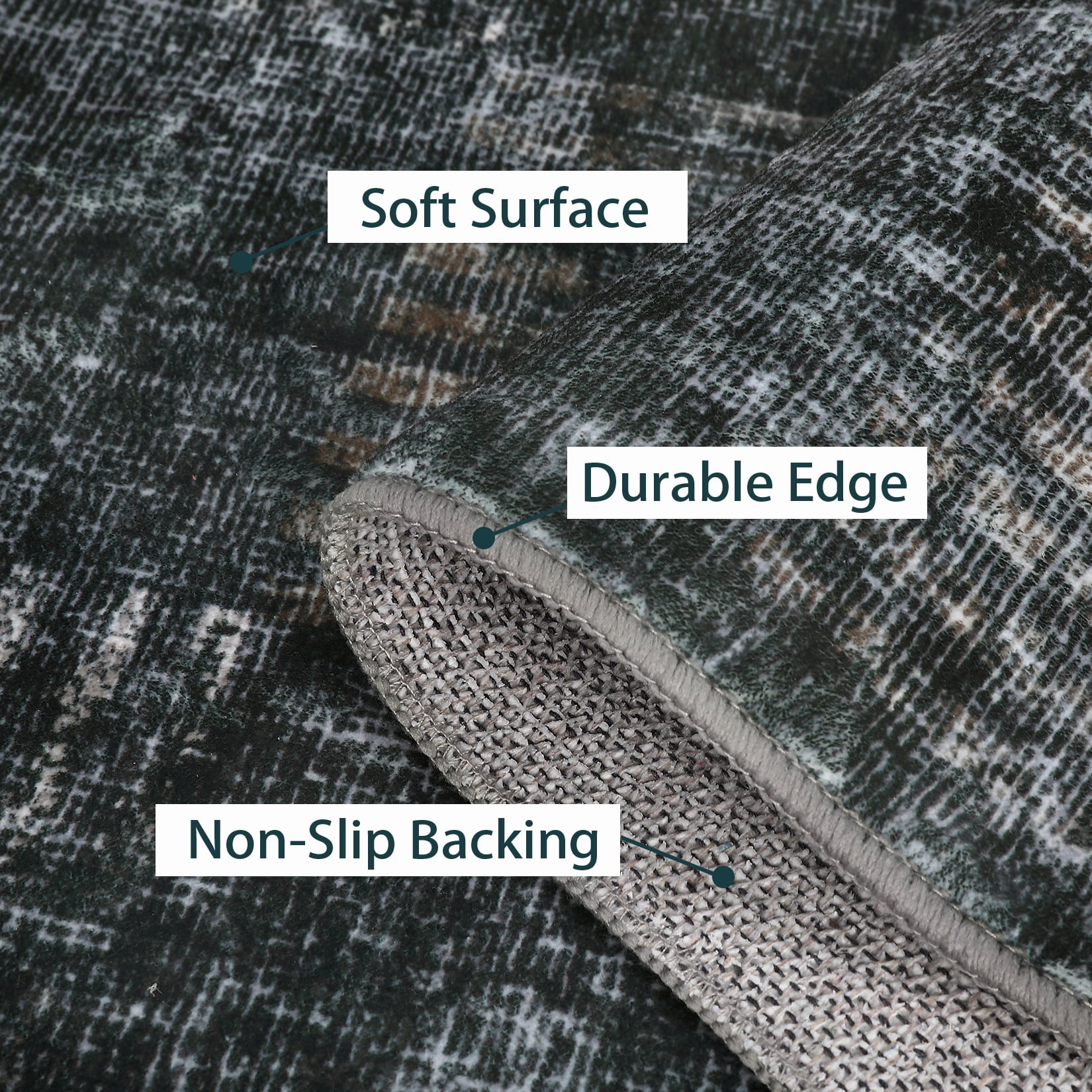 Tzou Modern Washable Area Rugs 5'x7' for Living Room, Soft Plaid Carpets Non-Slip, for Dining Room Bedroom