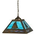 thumbnail image 3 of Meyda 150186 16 in. Square Sailboat Pendant, Antique Copper & La Light Blue Iridescent, 3 of 4