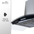 thumbnail image 4 of Campana Extractora de Cocina - Empotrable - Botones Acero Inoxidable y Vidrio Templado, Extractora y Purificadora, 3 Velocidades de Succión, Iluminación LED, Filtros Metálicos (90 cm) Ecocinare De pared, 4 of 8