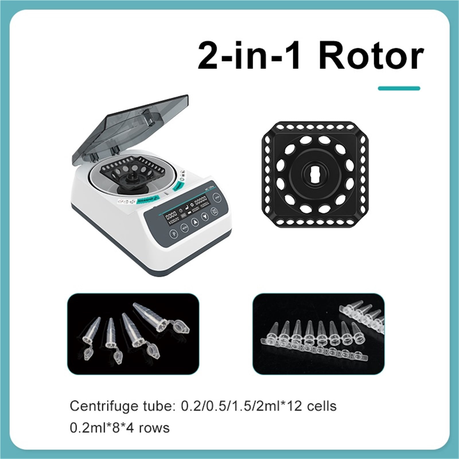 PCR Centrifuge Machine Laboratory Digital High Speed Centrifuge 12000RPM 0.2/0.5/1.5/2ml Centrifuge Tube MC-12Pro ,Efficient Separation
