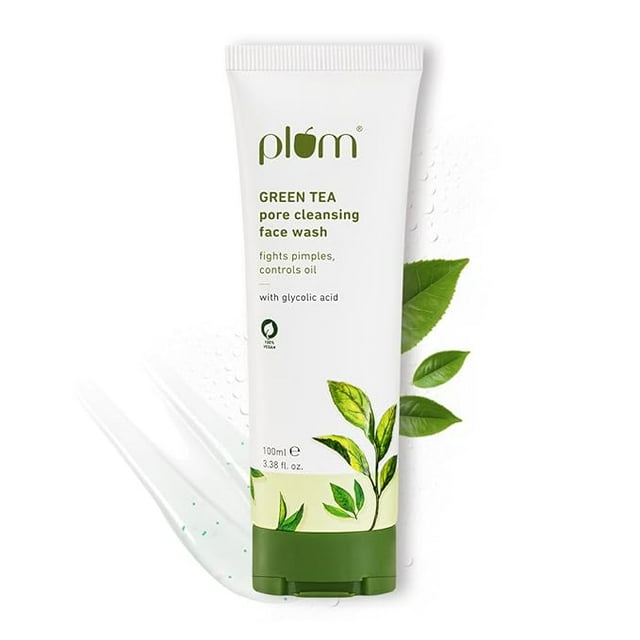 Plum Green Tea Pore Cleansing Face Wash For Oily Skin | With Glycolic Acid | Controls Excess Oil |
