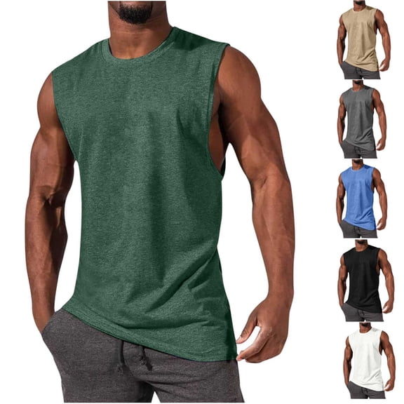 Mens Tank Tops Casual Summer Beach Holiday Hawaiian Graphic Muscle Gym Workout Sleeveless Tee Shirts Grey, Size M