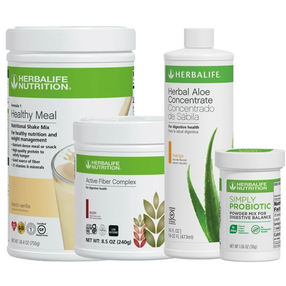Herbal life. Aloe Mango Pint and Formula 1 French Vanilla 26.4oz Combo: Simply Probioic 1.06 oz and Active Fiber Complex Apple Flavor 8.5 oz