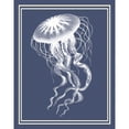 thumbnail image 3 of Fab Funky 20x24 Black Modern Framed Museum Art Print Titled - Mixed Nautical White on Indigo Blue e, 3 of 5