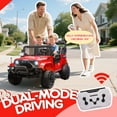 thumbnail image 2 of iRerts 2 Seater Ride on Cars, 24V Ride on Toys for Big Kids Boys Girls Ages 2-6, Kids Cars Electric Ride on Vehicles with Remote Control, Bluetooth, MP3/USB Ports, 4 Wheels Shock Suspension, Red, 2 of 11