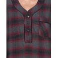 thumbnail image 4 of Ashford & Brooks Mens Flannel Plaid Long Sleep Shirt Henley Nightshirt, 4 of 5