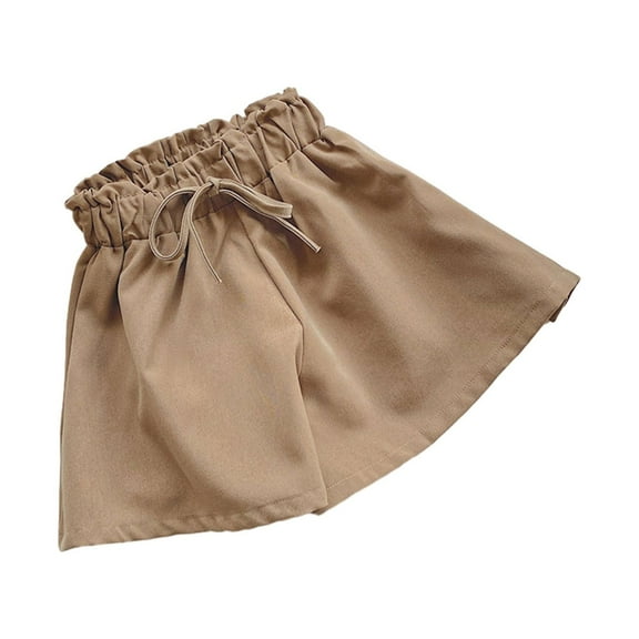Virmaxy Toddler Baby Girls Cute Shorts 2-11Y Girls Spring Summer Shorts Childrens Pants Summer New Girls Casual Shorts Childrens Pants Solid Color Pants Girls Shorts Khaki 8Y