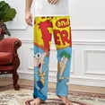 thumbnail image 3 of Phineas And Ferb Pajamas Pants 3D Printing Wide Leg PJ Pant Loungewear Casual Comfy Sleepwear Lounge Pants for Men WomenXL, 3 of 9