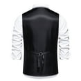 thumbnail image 5 of ZCFZJW Men's Suit Vest Formal Wedding Slim Fit Single-Breasted Sleeveless V-Neck Have Pockets Solid Dress Wedding Waistcoat Prom Tuxedo #11-Gray S, 5 of 9