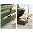 thumbnail image 5 of CHIC HOUSE 106" Modular Sofa with Pull Out Bed, Corduroy Sectional Convertible L-Shaped Sleeper with Storage Ottoman,11 Seater Reversible Chaise Couches,Green, 5 of 6