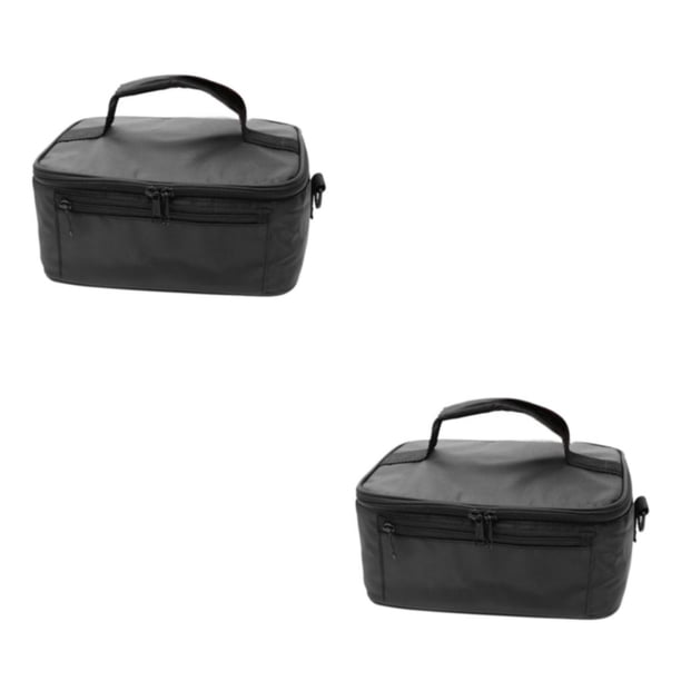 Billuyoard Negro Manténgase preparado para cualquier ocasión con una lonchera aislada Bolsa térmica para refrigerador portátil Negro espacioso Negro 30×20×10cm 2Conjunto