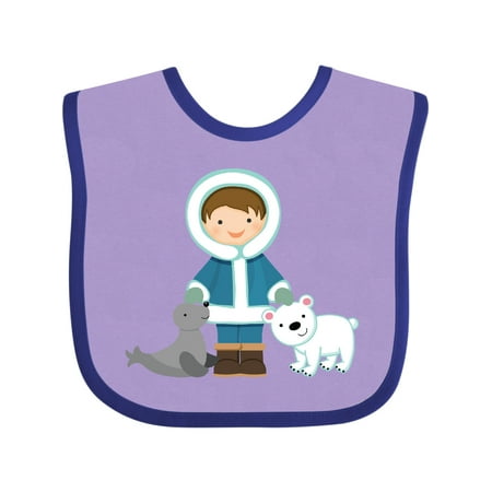 

Inktastic Eskimo Boy Cute Alaska Gift Baby Boy Bib