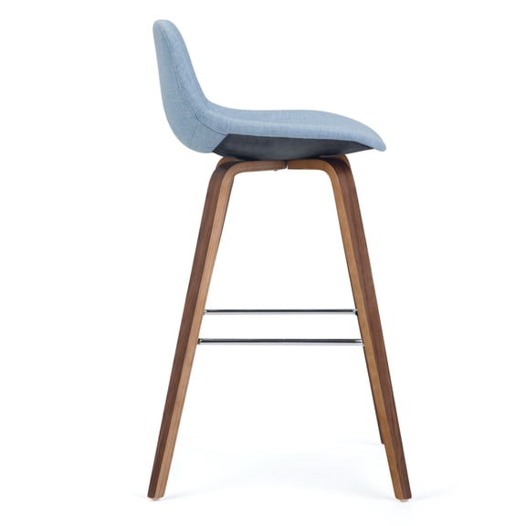 WyndenHall  Cacey Mid Century Modern Bentwood Counter Height Stool (Set of 2) - 20.7'' x 21.1'' x 36.6 Denim Grey Natural Finish Counter Height Wood,